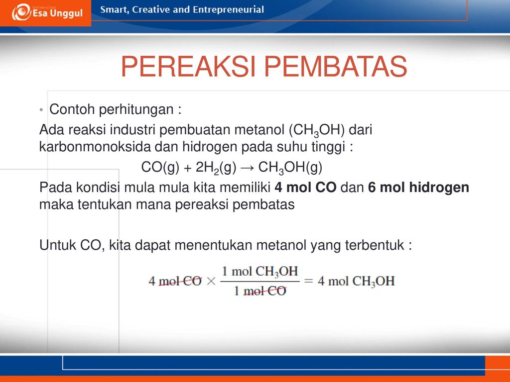 REAKSI KIMIA PEREAKSI PEMBATAS PRODI BIOTEKNOLOGI FAKULTAS ILMU Ppt